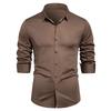 Business Casual Long Sleeve Shirt Men's Fashion Bottom Shirt Stretch Men's Shirt