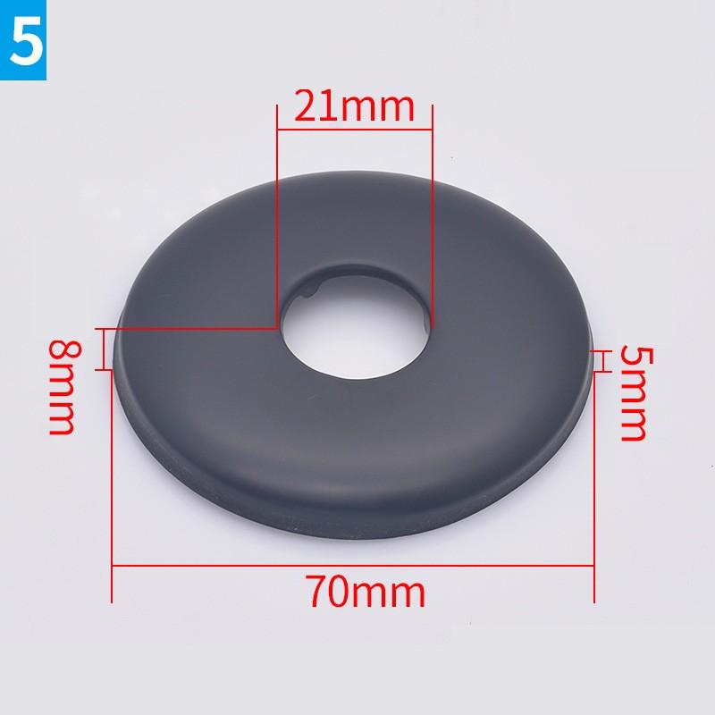 2PCS Black Stainless Steel Water Pipe Wall Covers Shower Chrome Finish Faucet Decorative Cover Kitchen Bathroom Accessories