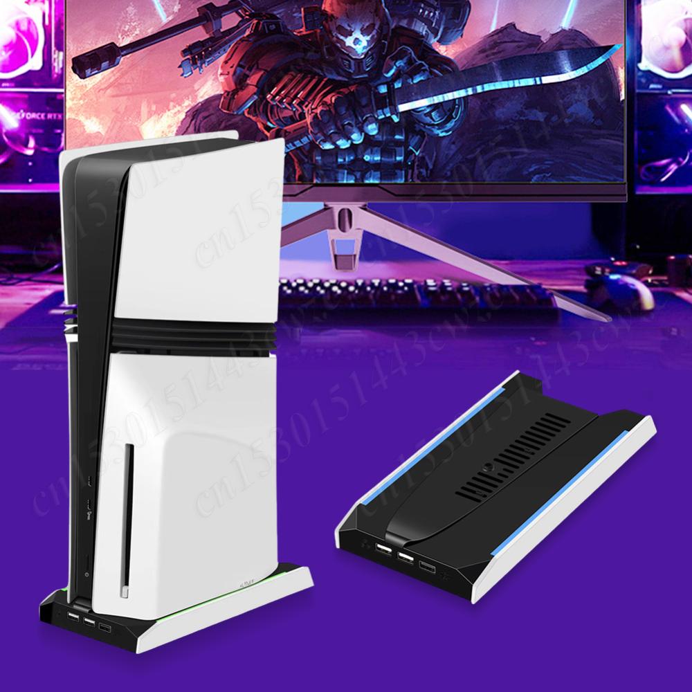 

Вертикальная охлаждающая подставка-база с RGB-подсветкой для PS 5 Slim/PS 5 Pro, с 3 портами USB 2.0, вертикальный держатель, 8 режимов освещения, с 3-скоростным охлаждающим вентилятором China Mainland
