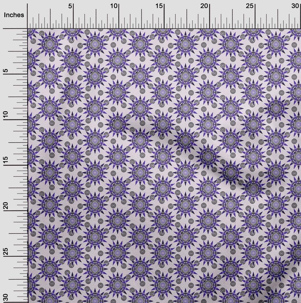 oneOone Cotton Flex Blue Fabric Asian Block Sewing Fabric by The Yard Printed DIY Clothing Sewing Supplies 40 Inch