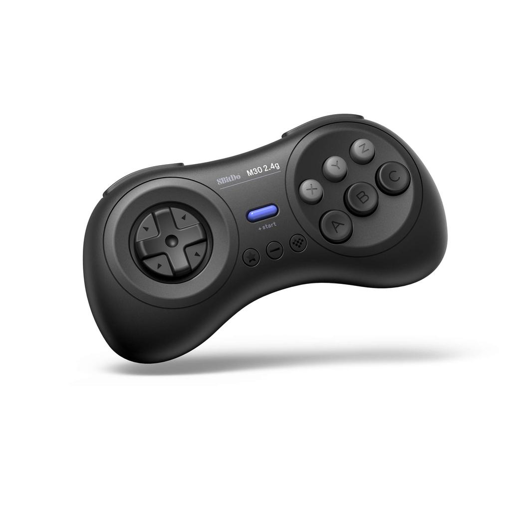 8BitDo M30 Wireless Gamepad for Sega Genesis Mega Drive and Layout 2.4G Mini, Mini, Switch, 6-Button (Black)