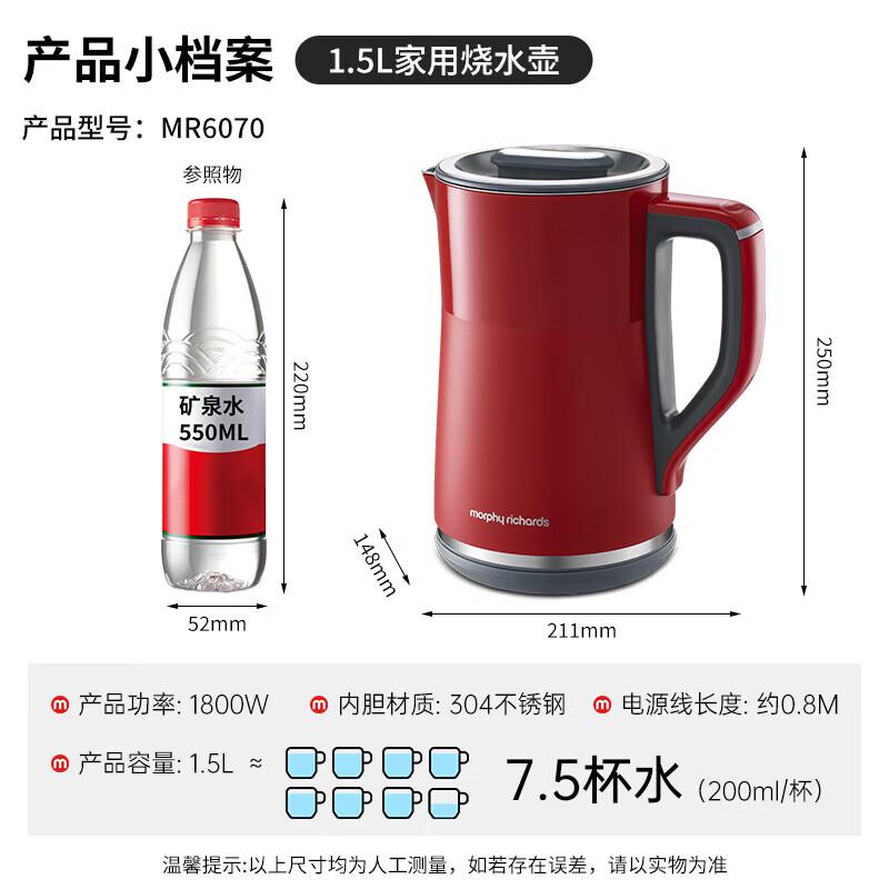 Morpy Richards 1.5L Smart Temperature Control Electric Kettle