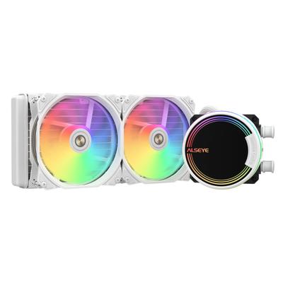 ALSEYE Jednoduchý kapalinový chladič CPU vybavený 2 120mm radiátory Max Series PWM 240mm ARGB AIO kapalinový chladič CPU podporuje Intel 1366 a AMD M240, ventilátory