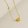 New fashionable cubic zirconia-studded chubby design26Letter pendant necklace, titanium steel, versatile and stylish for women
