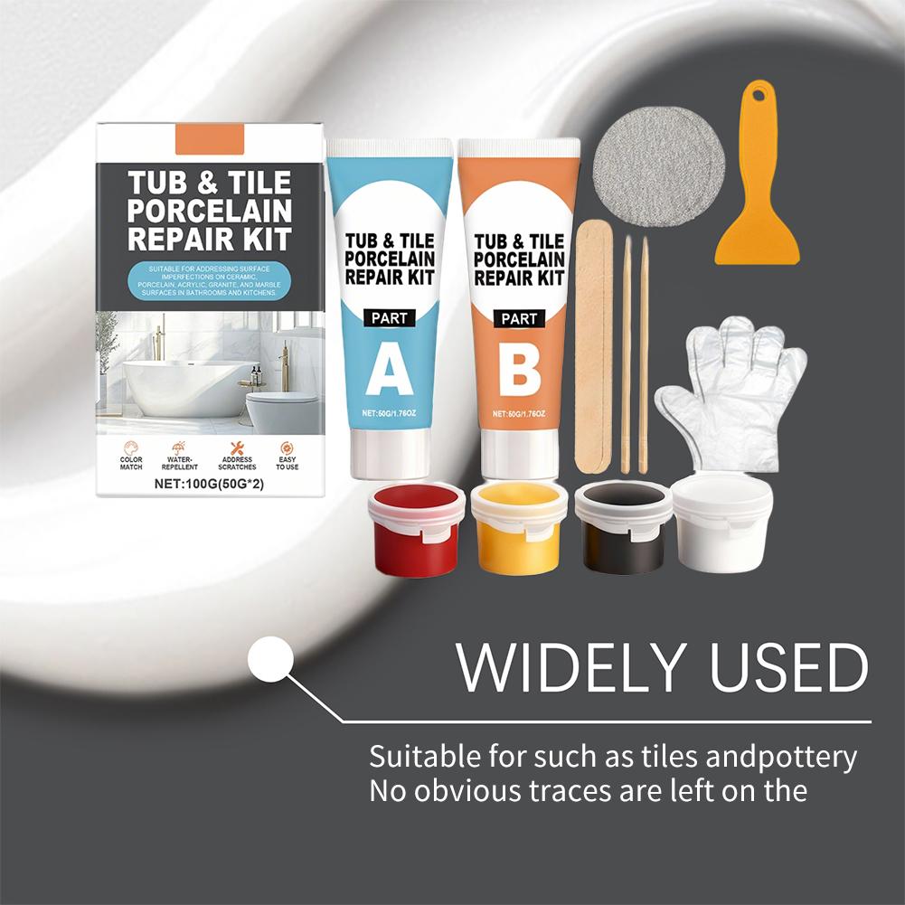 Fliesenreparatur-Set Paste Fliese Keramik Porzellan Reparatur Marmorboden Toilette Waschbecken Riss Schaden Bruch Fuge Reparatur Set