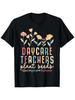 Vintage Floral 'Daycare Teachers' Cotton T-Shirt, Breathable & Soft, Perfect Gif