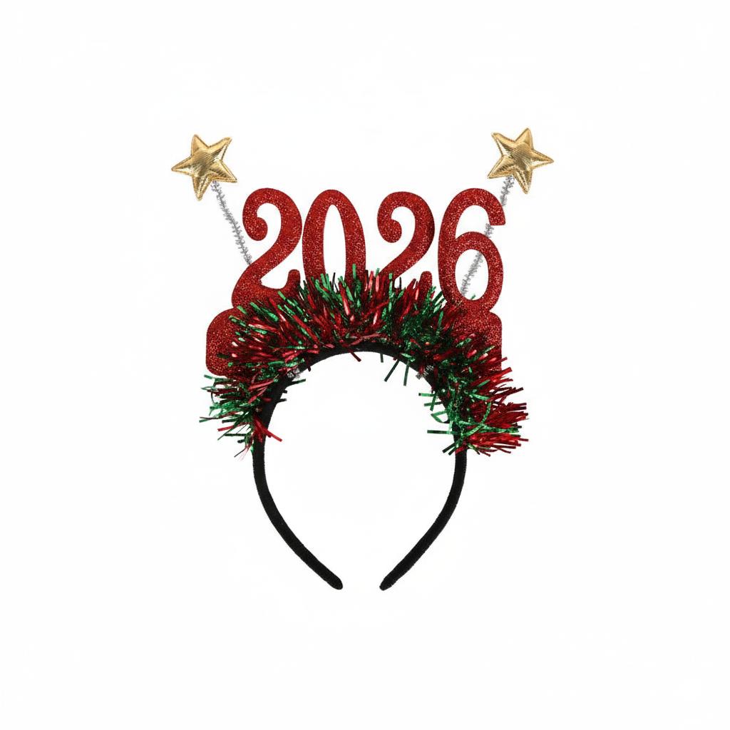 2026 Christmas Headband New Design Digital Star Antler Headband for Children Xmas Party Decoration Headwear