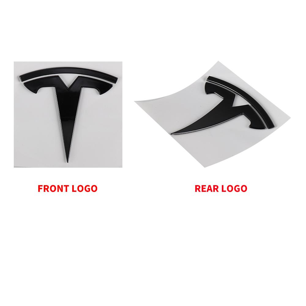 ANA1 3D ABS Car Front Head Hood Emblem Rear Trunk Badge Sticker For Tesla Model 3 Model Y Replacement Decoration Decals Accessories