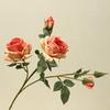 Artificial Rose Flower Realistic Vintage Fake Rose Bouquet with 2 Heads Blooms And 3 Buds for Wedding Flower Arrangement Home Party Table Centerpiece