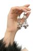 Cold wind personality design silver beaded fringed earrings women's niche temperament European and American fashion earrings earrings