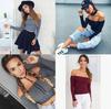 Premium Quality Mode Femme Decollete Crop Top With Long Sleeves For Stylish Comfort
