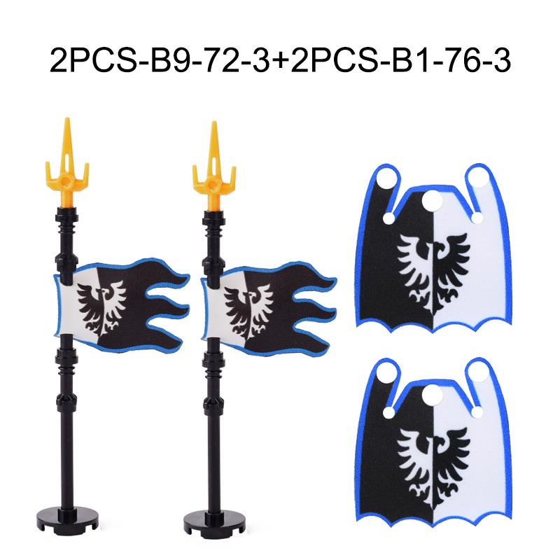 Medieval Military War Army Castle Knight Soldier Figures Building Blocks Weapon Cloak Helmet Shoulder Armor Flag Warrior Shield