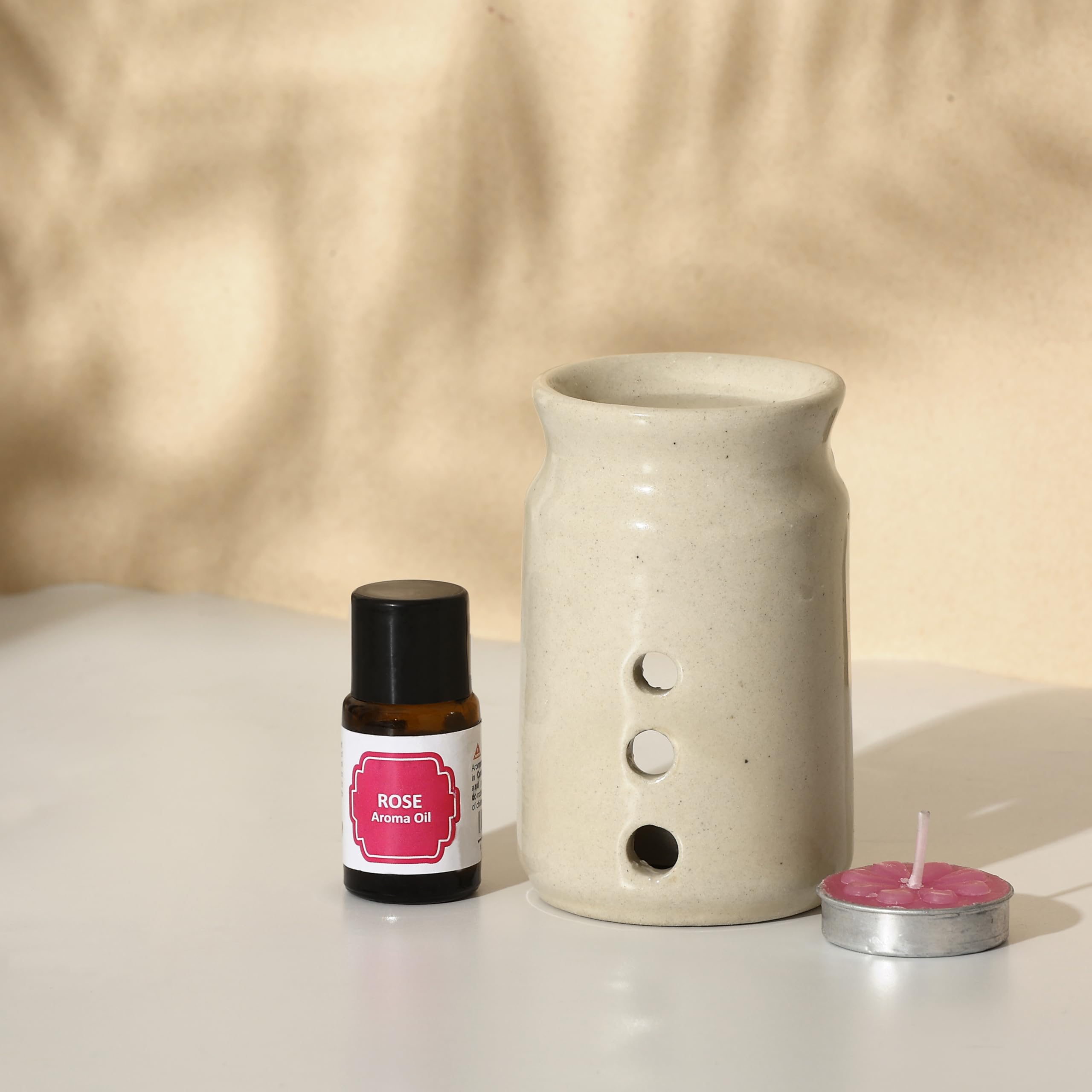 

PROSPERRO LUMO by Parkash Candles Aroma Oil Diffuser Set - Ceramic Burner with Tealight Candles & Essential Oil for Aromatherapy, Stress Rel