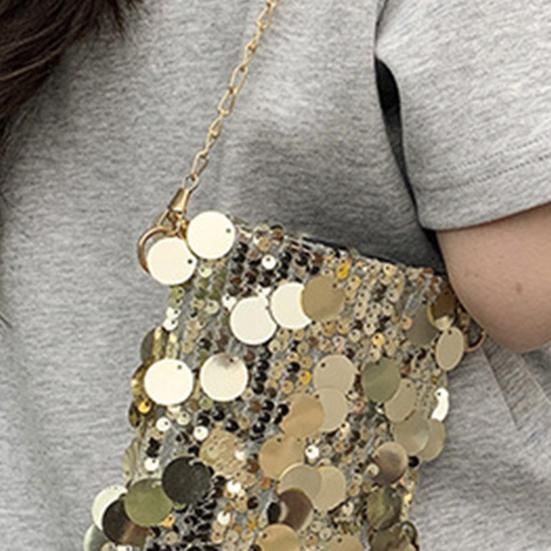 Borsa a tracolla per telefono con paillettes Mini borsa a tracolla scintillante con tracolla a catena Borsa a tracolla Piccola custodia per telefono per donne ragazze Festa Appuntamento Uso quotidiano