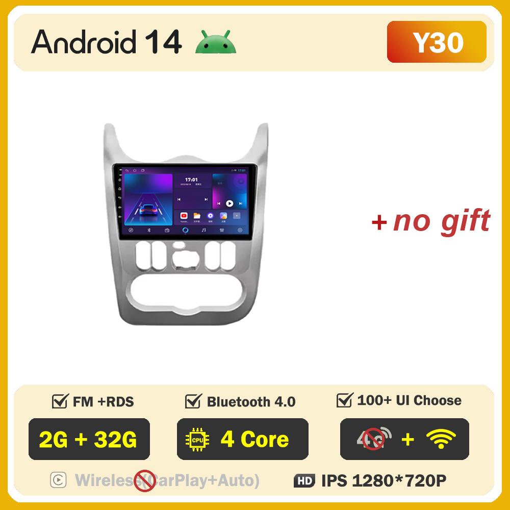 For Renault Logan 1 Sandero 2009-2015 Largus Dacia Duster Car Multimedia Video Player Touch Screen Android 14 Autoradio 5G Wifi