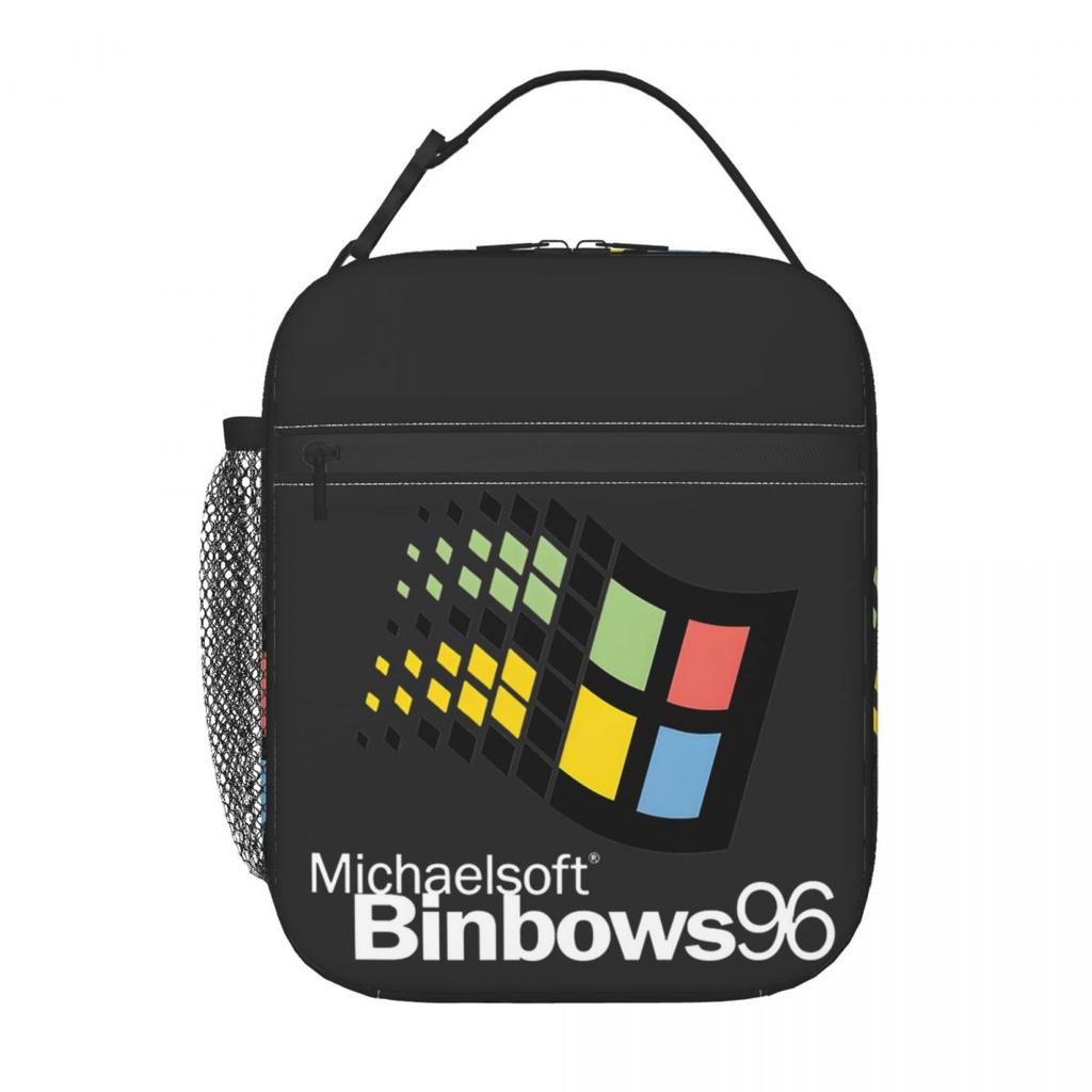 Windows 95 Geeks Nerd Mesh Insulated Lunch Bag for Women Children Portable Food Boxes Thermal Lunch Box Tote