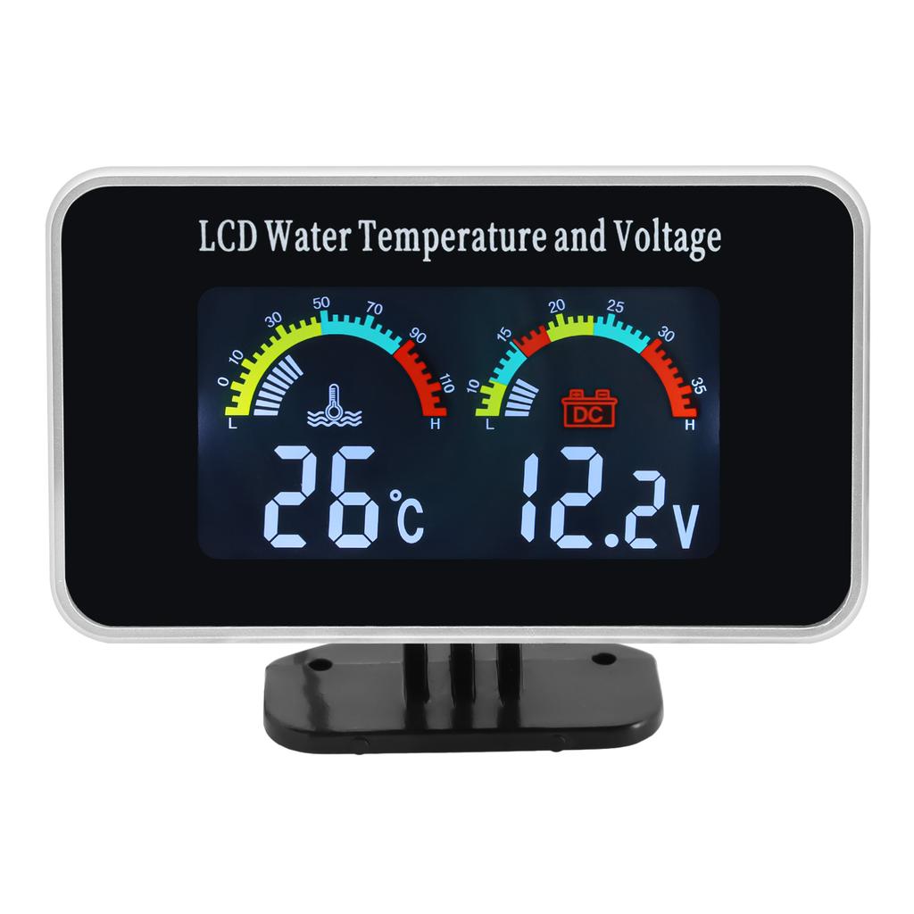 AD Waterproof LCD Digital Car Truck Voltmeter Water Temp Gauge Temperature Sensor 10mm Temperature Volt Meter 12v Voltage