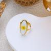 Stainless Steel Irregular Line Wrap Ring for Women Men Gold Plated Geometric Flower Leaves Ring Trendy Waterproof Jewelry Gifts
