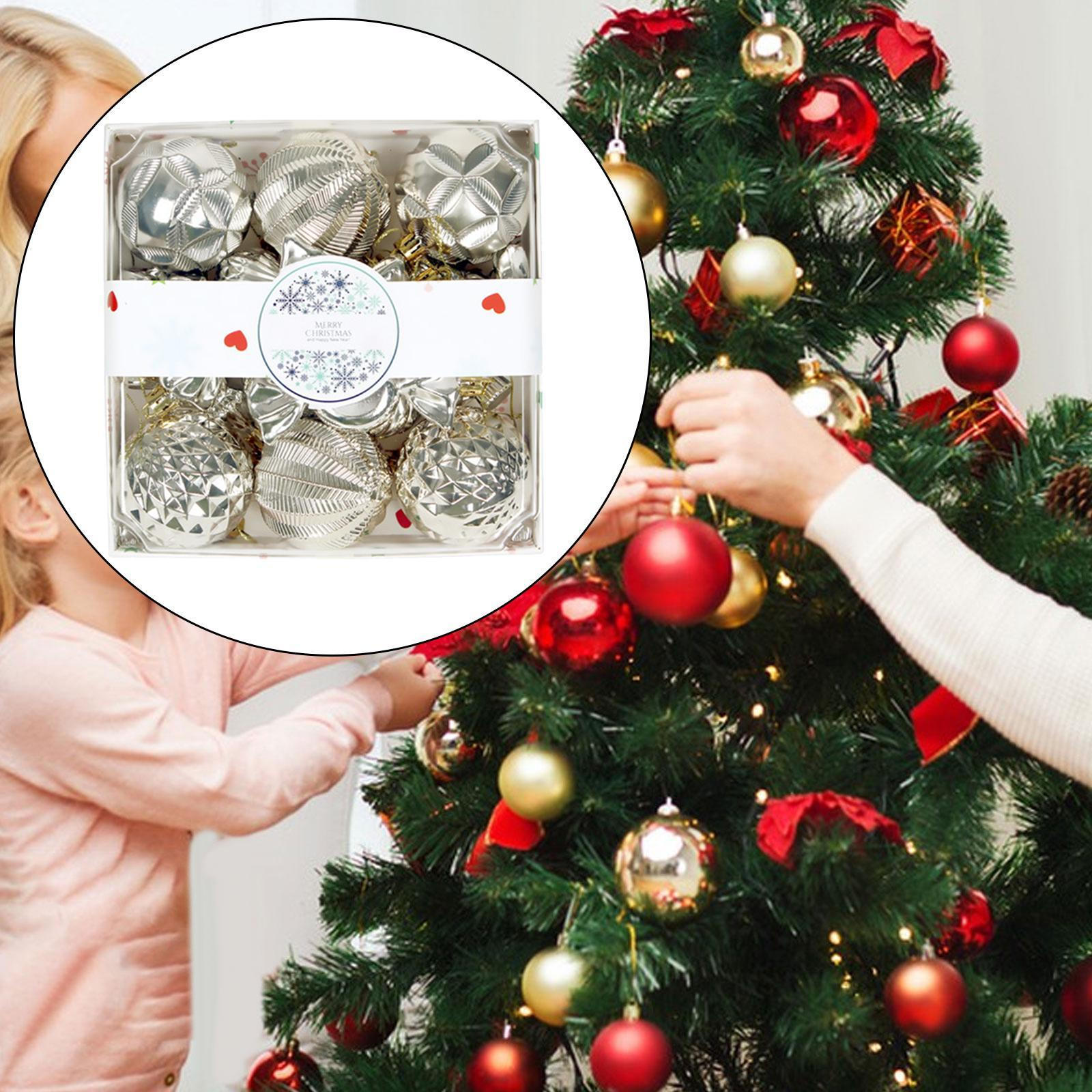 18 Pieces Christmas Ball Ornaments Set Shatterproof Electroplated Hanging Bauble Pp Champagne