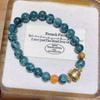 Natural Blue Water Jade Women's Bracelet - Creative Chinese Style Design