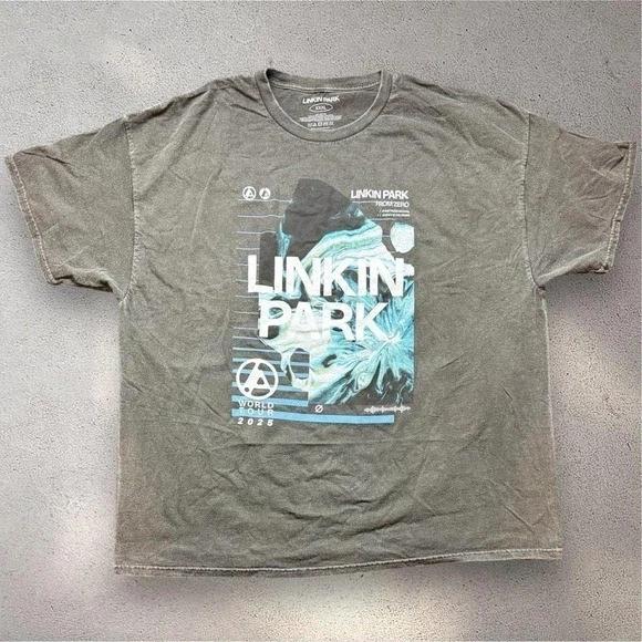 Linkin Park From Zero World Tour 2025 Graphic T- Shirt Charcoal Gray XXXL 3XL