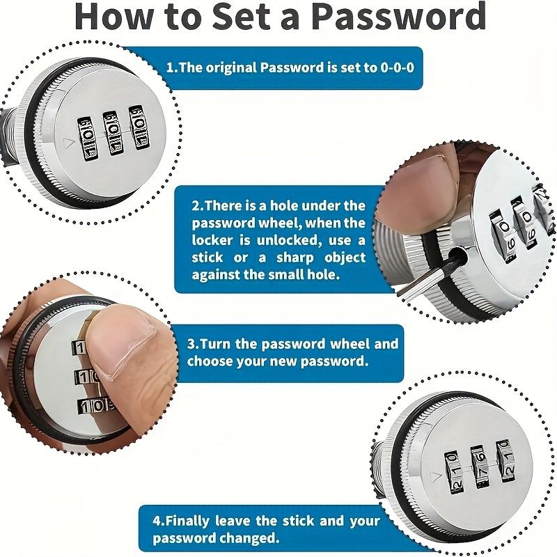 1pc Zinc Alloy 3-digit Combination Lock- Mechanical Lock, Suitable for Cabinets, File Drawers, Storage Boxes, Mailboxes