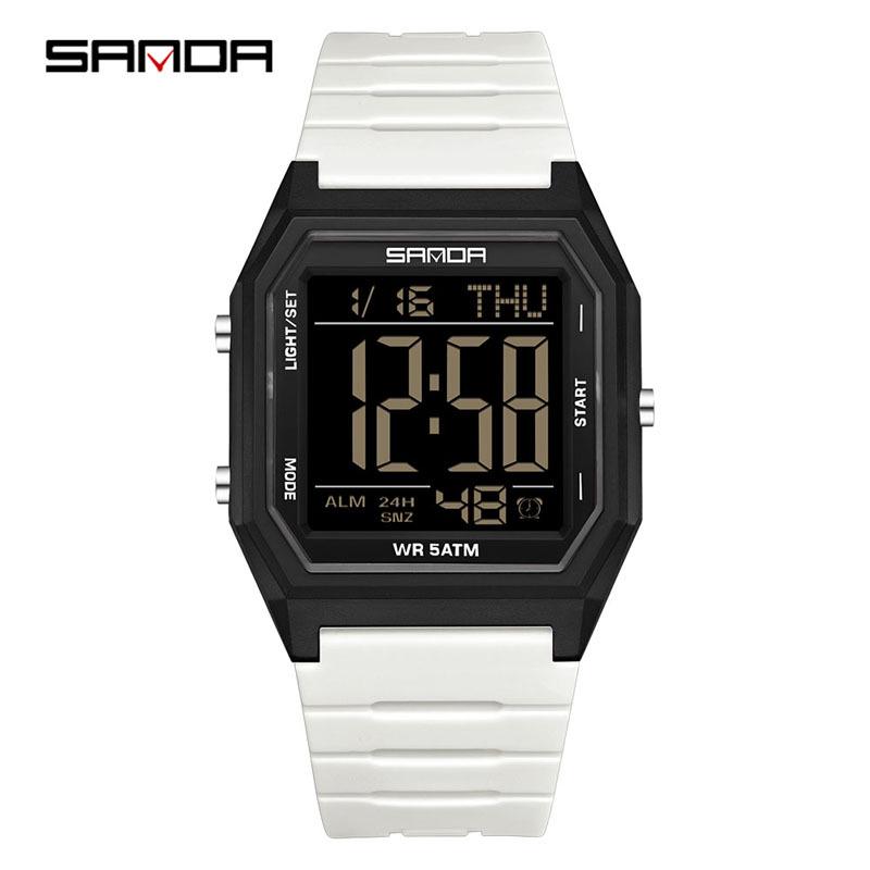 Sanda Multifunctional Dual-Time Sports Watch for Teens - Stopwatch, Waterproof, Luminous, Electronic