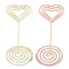 10Pcs Table Number Stands Layered Heart Style Stable Base Electroplated Metal Place Card Holder for 