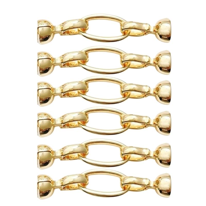 

Set of 6 Irregular Jewelry Clasp Necklace Fasteners Buckles Bracelet Making Accessories Copper Jewellery Components золотий