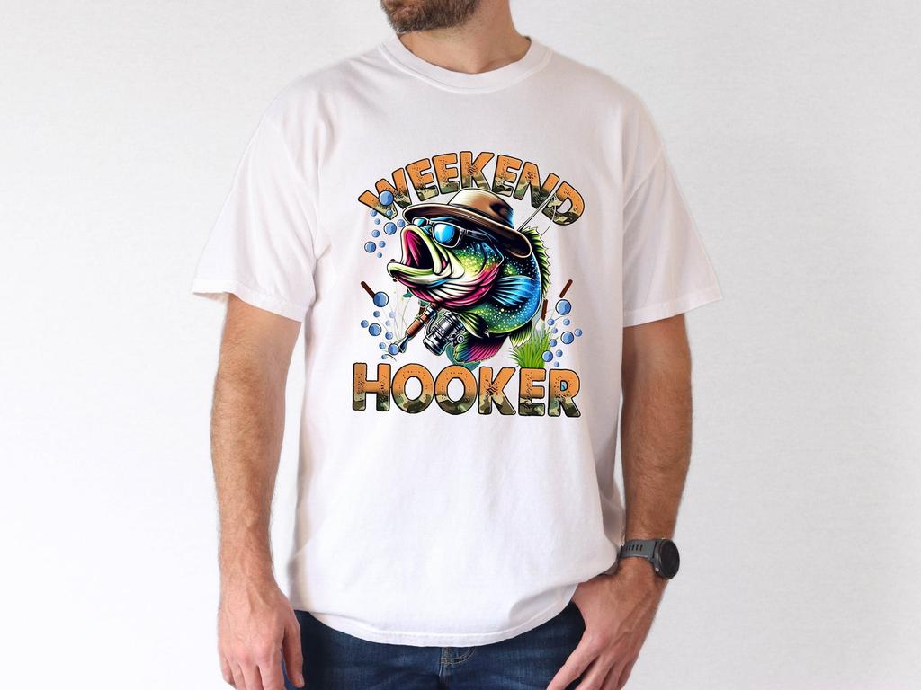 Comfort Colors Weekend Hooker Shirt, Funny Fishing T-shirt, Lake Vibes Shirt, Bass Fish Tee, Dad Fishing Shirt, Camping Shirts, Fish Hooker