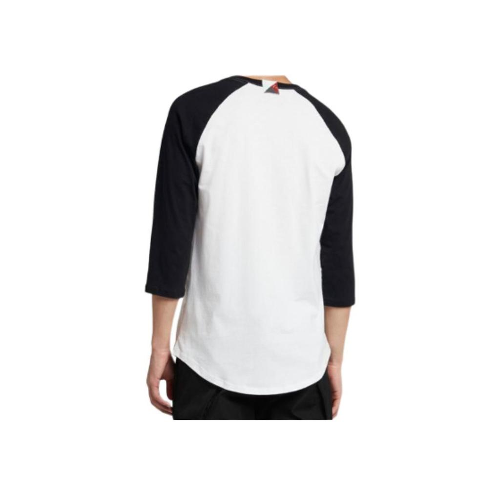 Jordan Color-Block Three-Quarter Sleeve T-Shirt Men Tops Black White CD9053-100