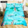 Koi Fish Duvet Cover Set Japanese Painting Style Decor 2/3 Piece Bedding Set With Pillow Shams Queen Full Size Black White