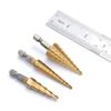 Titanium-coated HSS Steel Step Hole Drill Set, (2mm-7.0mm) for Wood and Metal - Durable, Versatile, Efficient, Step Hole Drill Bits