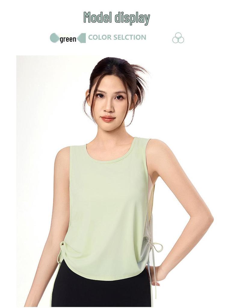 Women's Spring Summer Yoga Running Mesh Tank Top - Quick-Drying, Sleeveless, Loose Fit