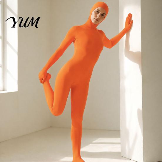 Adults Unitard Full Body Zentai Suit for Men Women, Open Face Halloween Cosplay Bodysuit Bodysuit, Stretchy Spandex Costume Party, Stage Performance