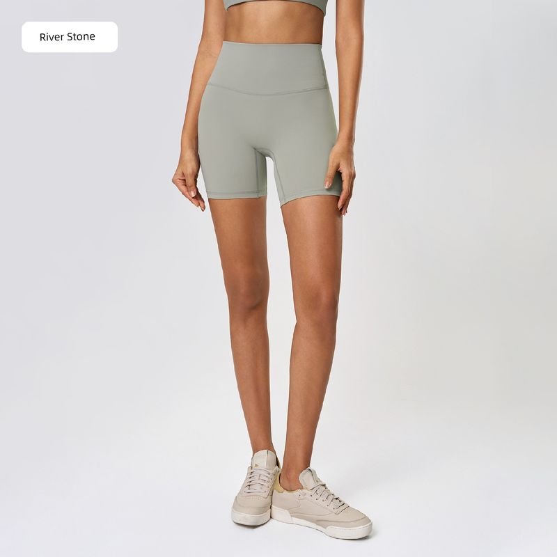 Lu Same Yoga Shorts Women's 2025 Best Selling Nude Feel No Embarrassment Line Slim Fit Sports Shorts Outdoor Fitness Pants