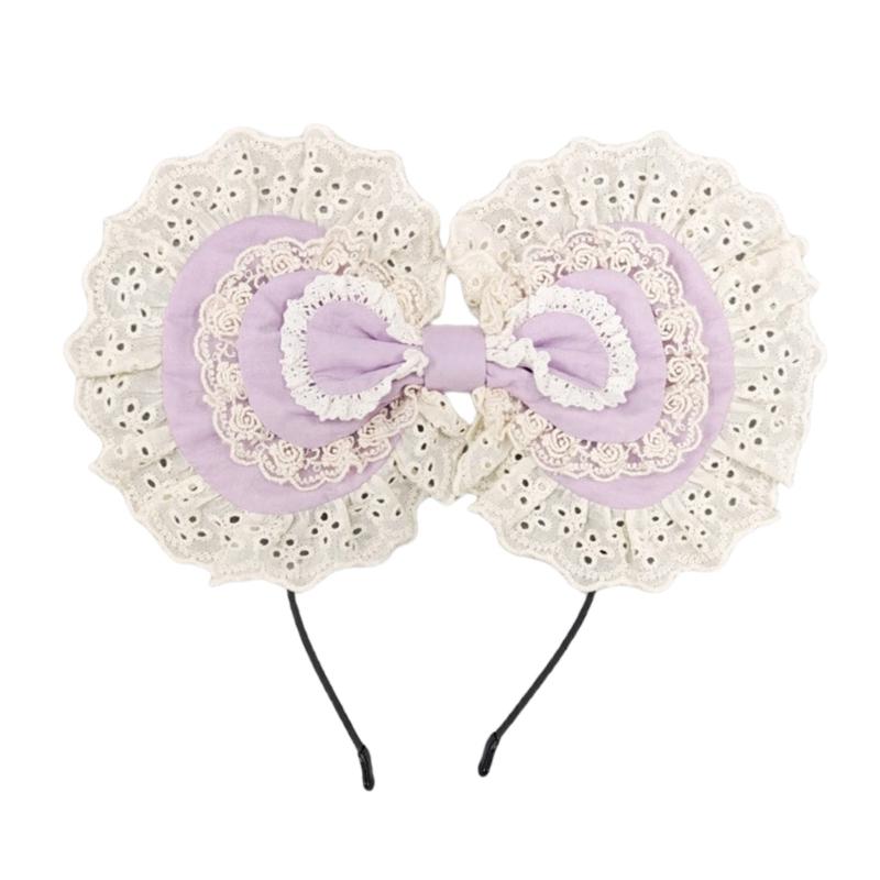 Lace Bows Headbands Party Hair Accesory For Women Elegant Design Suitable For Parties And Cosplay Event
