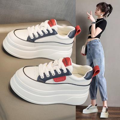New Inner Heightening Thick-soled Casual High-heeled Little White Shoes Women's Low-top Spring and Summer Versatile Fashion Low-top Women's Shoes