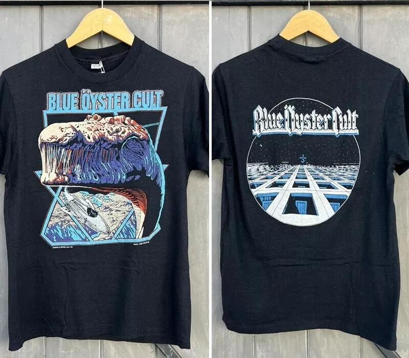 Rare 1980 Blue Oyster Cult graphic 2 side Black T shirt unisex Unisex T-Shirt S