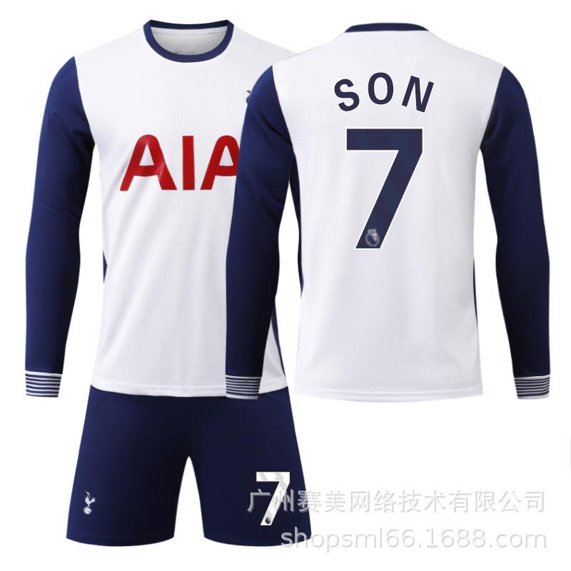 Football training jersey 2425 Hotspur home autumn and winter long-sleeved children s football jersey No. 7 Sun Xingmin 10 Madison 17 22#