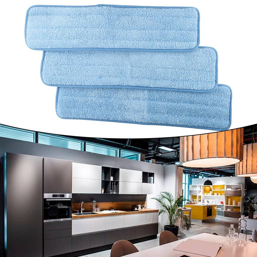 3pcs For Rubbermaid Commercial 18inch Wet Pad Q411 Microfiber Refill Mop Cloths Sweeping Parts Household Sweeper Cleaning Tool