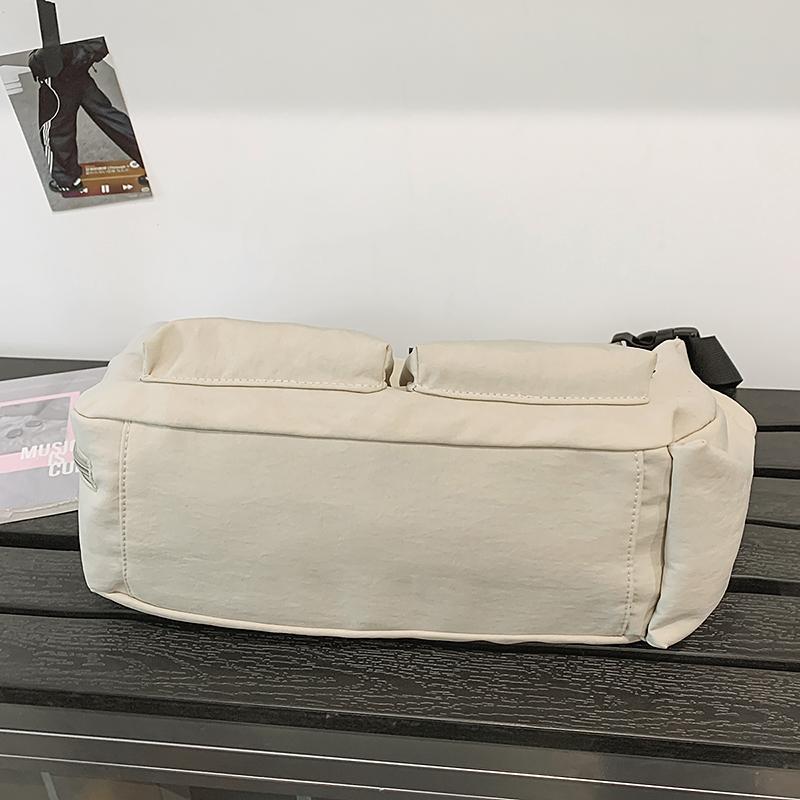 Men Solid Color Shoulder Bag Women Large Capacity Water-Repellent Commuter Crossbody Bag