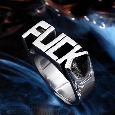 Gioielli con anello da dito hip-hop cool stile lettera in acciaio inossidabile punk per donna uomo