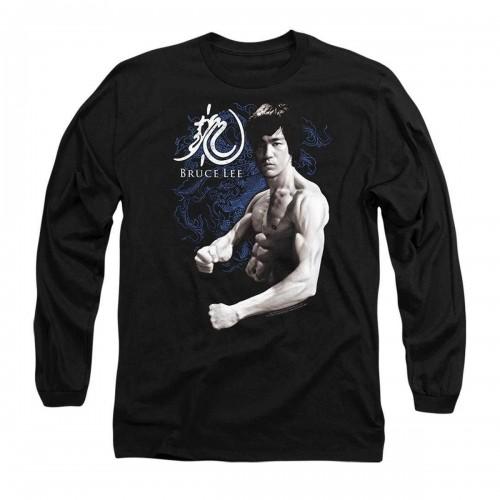Bruce Lee Unisex Adult Dragon Stance Long-Sleeved T-Shirt