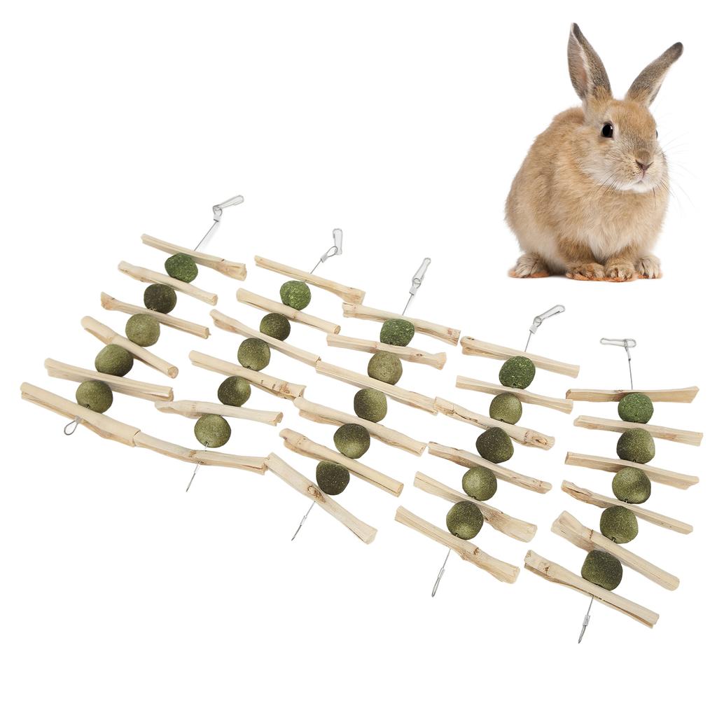 Natural Wood Grass Ball Sticks Teeth Chewing Ball String for Rabbits Chinchillas Guinea Pigs Hamsters Parrots