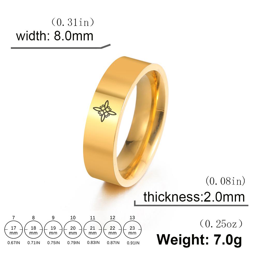 Viking Celtics Witch Knot Ring for Women Stainless Steel Couple Rings Amulet Talisman Jewelry Christmas Gifts 7 золотой