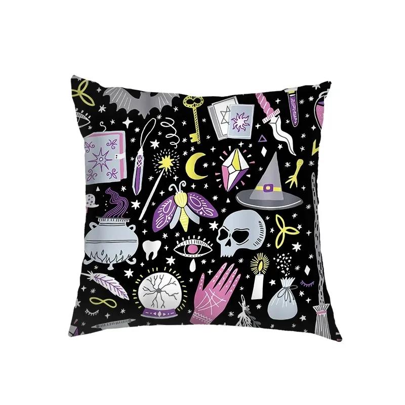 Halloween Vampire Bat Ghost Decoration Pillow Set Is Suitable for Home Living Room Sofa Cushion Sleeve Bedroom Decoration