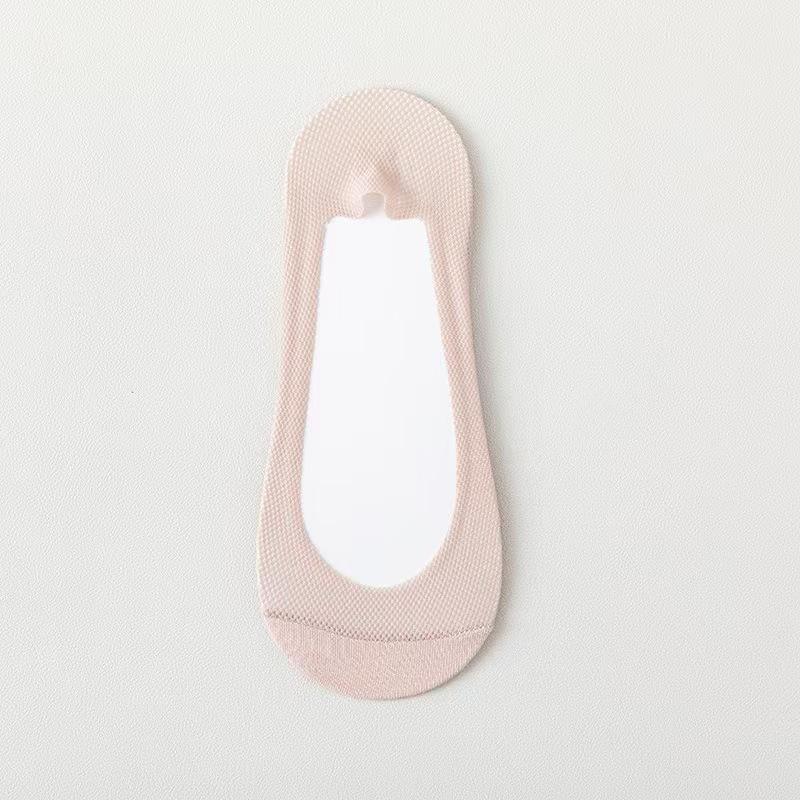 Women's Summer Thin Ice Silk Low-Cut Boat Socks - Anti-wear, Sweat-absorbing, Non-slip Heel
