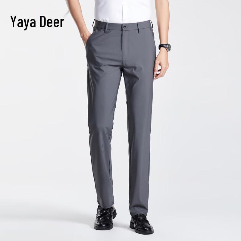 Yalu Men s 2026 Summer Ice Silk Straight-Leg Casual Pants 34