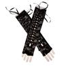 Lolita Lace Studded Tie-Up Half-Finger Cosplay Dance Gloves with Buckle
